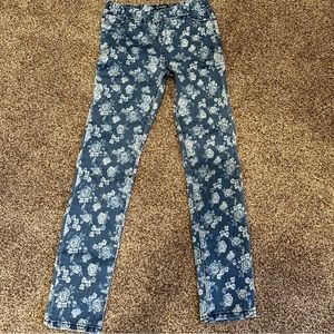 Tractor Girls Floral Pull on Denim Jeggings Size 12